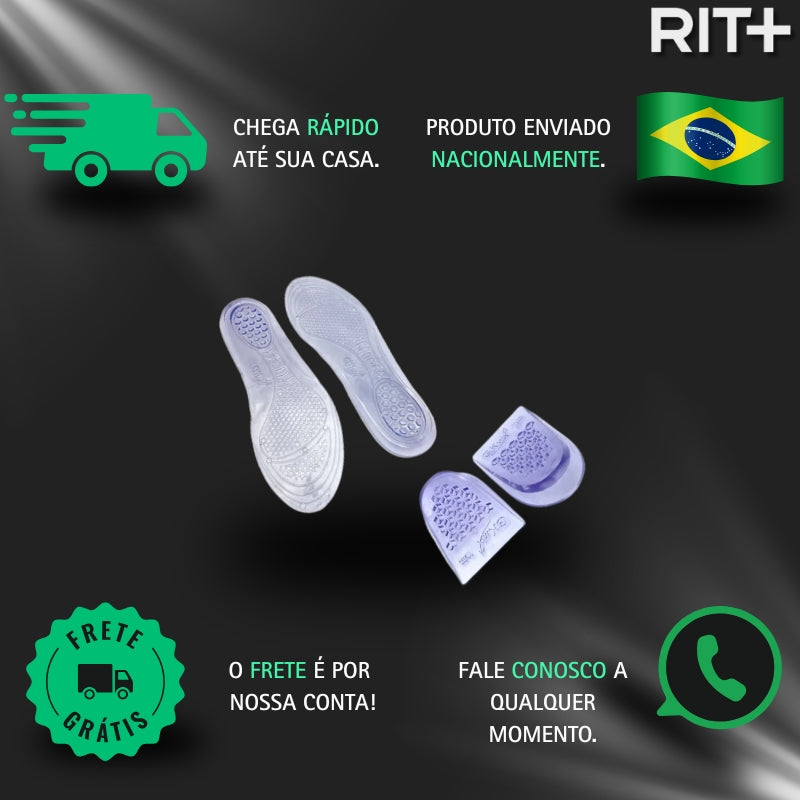 Kit Palmilha Gel Silicone + Calcanheira Gel